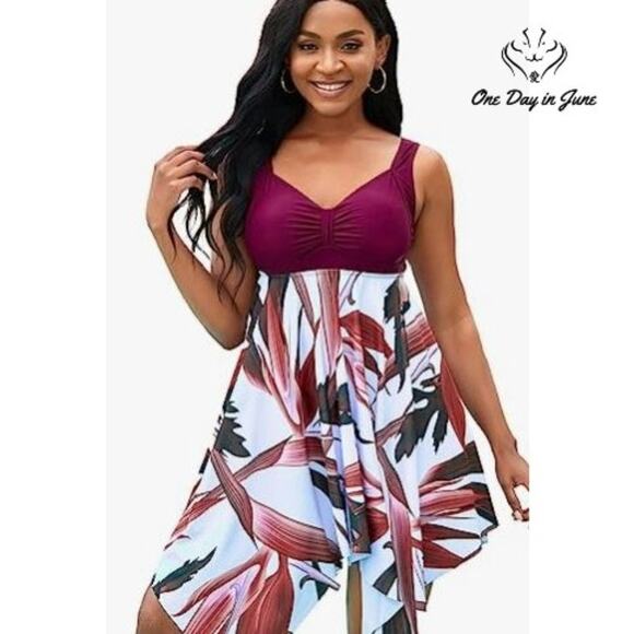 Bucota Other - Bucota Floral Swimdress Tankini Swimsuit Size M